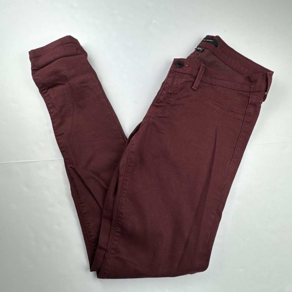 Flying Monkey Womens Skinny Jeans Size 28 Burgundy‎ Lyocell Stretch Minimalist